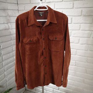 Royal Robbins Men's Size Medium Textured Rust Colored Button Front Shirt